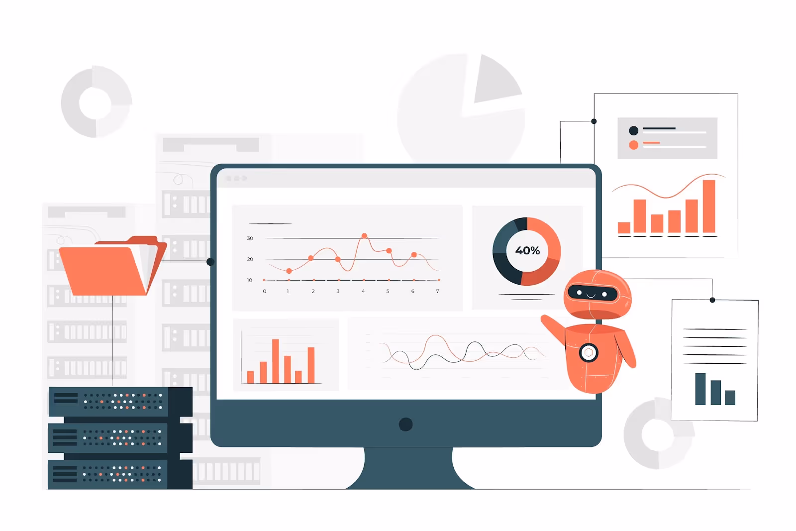 An illustration representing data entry automation